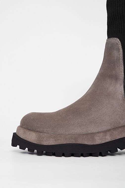 Valmenti Kadın Vizon Süet Hakiki Deri Casual Bot - Görsel 4