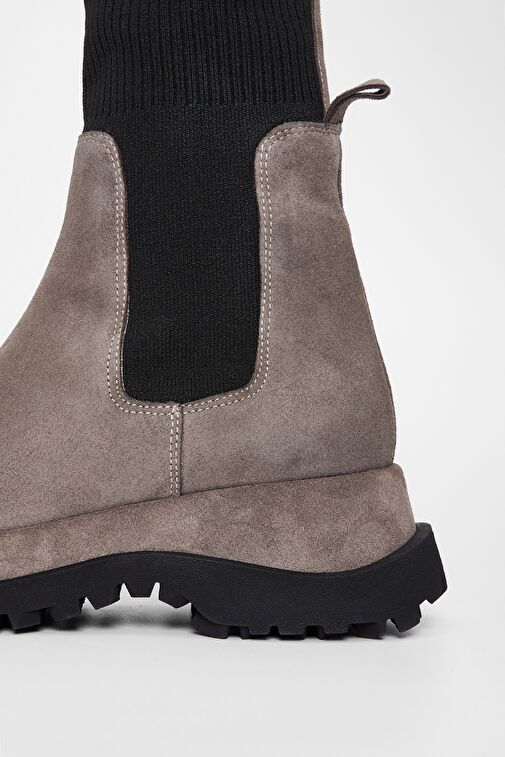 Valmenti Kadın Vizon Süet Hakiki Deri Casual Bot - Görsel 5