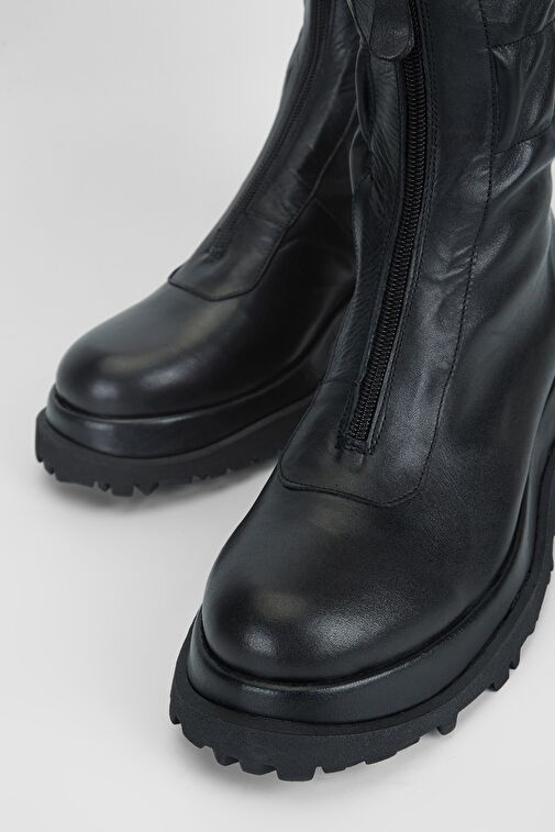 Valmenti Orıonex Kadın Siyah Hakiki Deri Casual Bot - Görsel 4