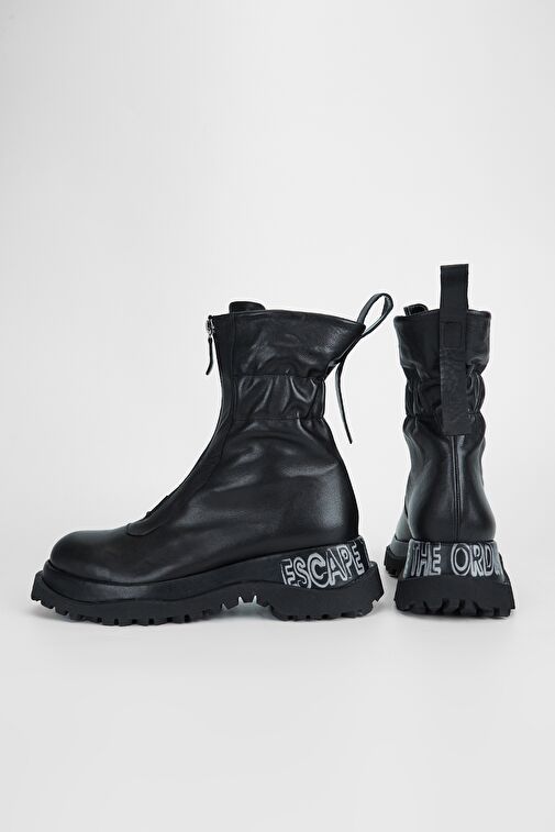 Valmenti Orıonex Kadın Siyah Hakiki Deri Casual Bot - Görsel 5