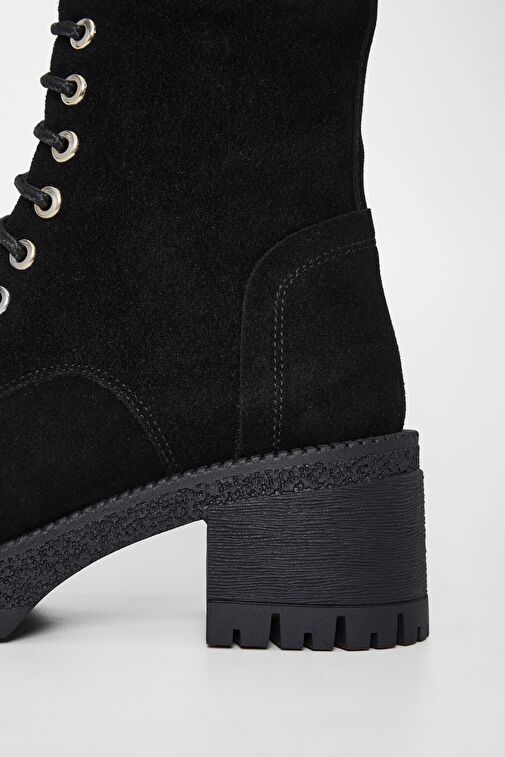 Valmenti Kadın Siyah Süet Hakiki Deri Casual Bot - Görsel 6