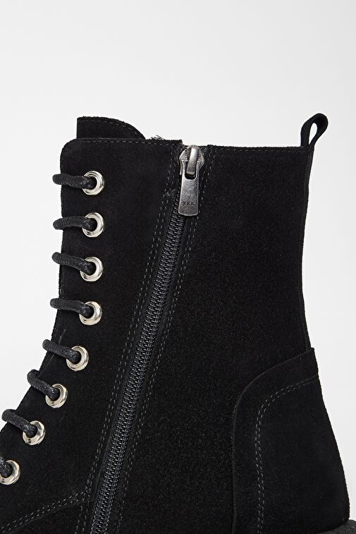 Valmenti Kadın Siyah Süet Hakiki Deri Casual Bot - Görsel 7