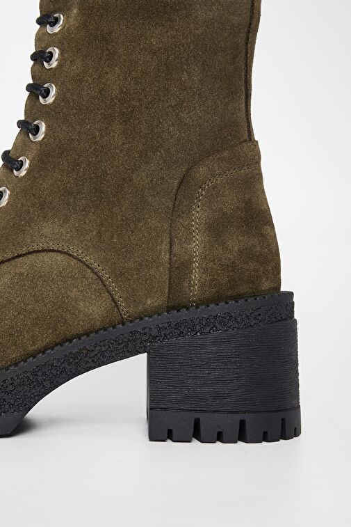 Valmenti Kadın Haki Süet Hakiki Deri Casual Bot - Görsel 6