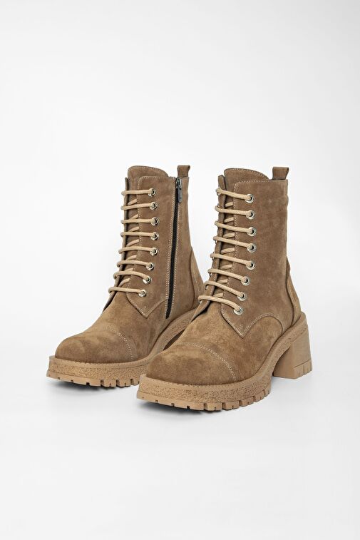 Valmenti Kadın Taba Süet Hakiki Deri Casual Bot - Görsel 3