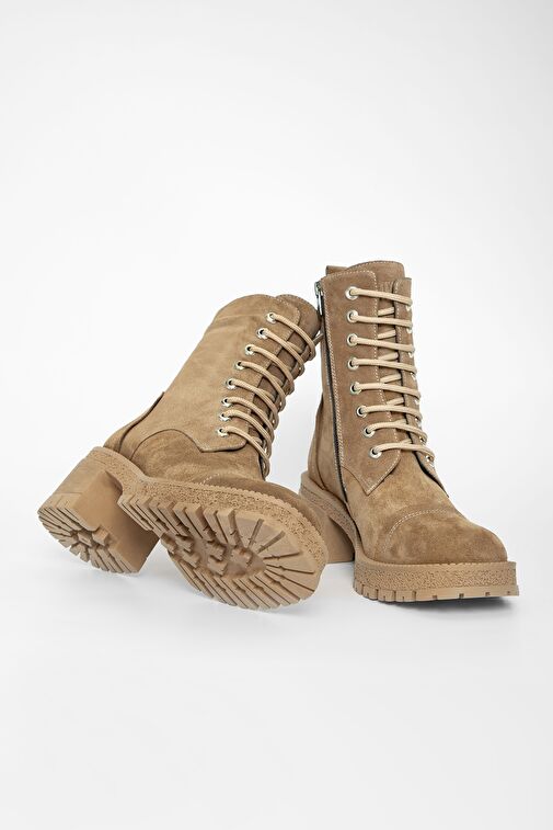 Valmenti Kadın Taba Süet Hakiki Deri Casual Bot - Görsel 4