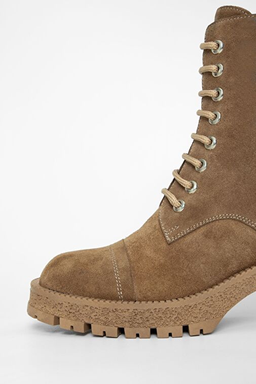 Valmenti Kadın Taba Süet Hakiki Deri Casual Bot - Görsel 5