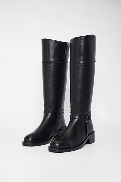 Valmenti Shaula Kadın Siyah Hakiki Deri Çizme - Görsel 3