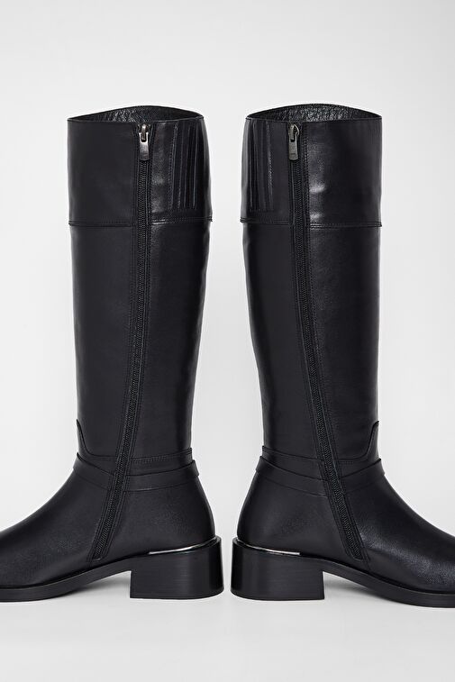 Valmenti Shaula Kadın Siyah Hakiki Deri Çizme - Görsel 4