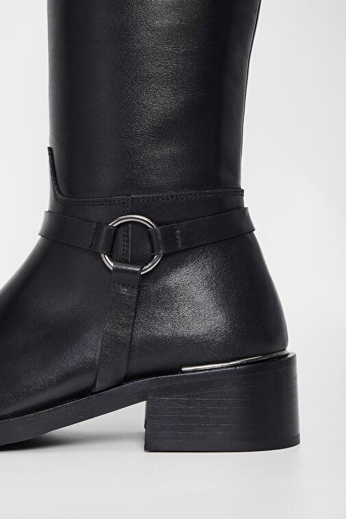 Valmenti Shaula Kadın Siyah Hakiki Deri Çizme - Görsel 6