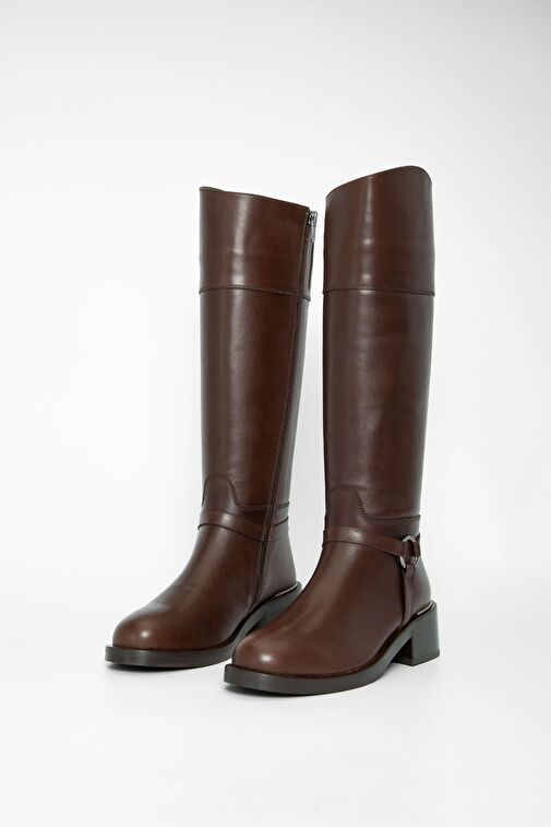 Valmenti Shaula Kadın Kahve DR Hakiki Deri Çizme - Görsel 3