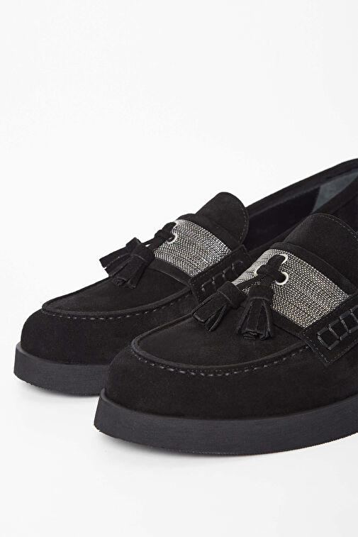 Tamer Tanca Gri Kadın Süet Loafer 33 67700 BN AYK SK23/24 - Görsel 4