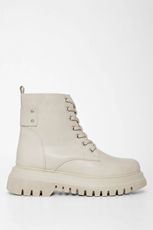 Tamer Tanca Kadın Suni Deri Beyaz Casual Bot - Görsel 2