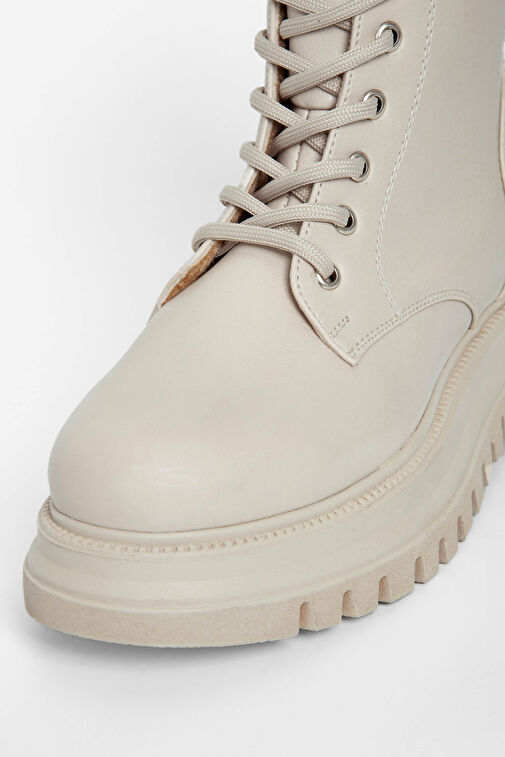 Tamer Tanca Kadın Suni Deri Beyaz Casual Bot - Görsel 4