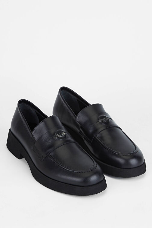 Tamer Tanca Kadın Hakiki Deri Siyah Analin Loafer Ayakkabı - Görsel 2