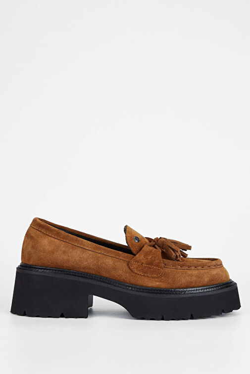 Tamer Tanca Gri Kadın Süet Loafer 33 5030 BN AYK SK23/24 - Görsel 2