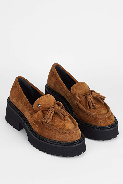 Tamer Tanca Gri Kadın Süet Loafer 33 5030 BN AYK SK23/24 - Görsel 3