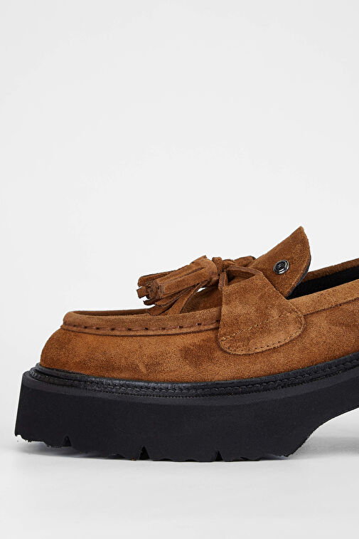 Tamer Tanca Gri Kadın Süet Loafer 33 5030 BN AYK SK23/24 - Görsel 4