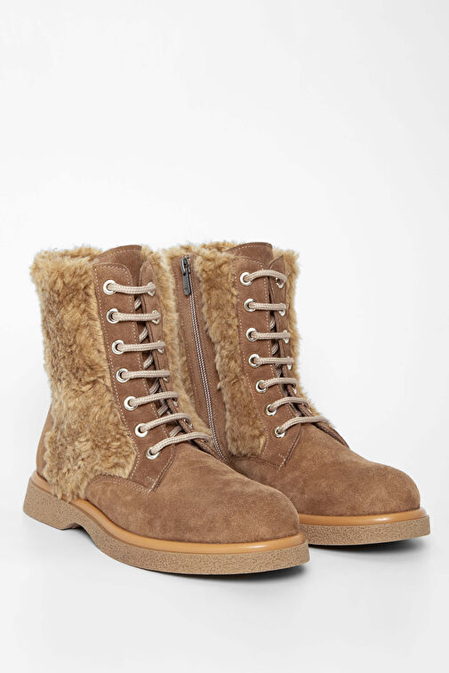 Tamer Tanca Kadın Hakiki Deri Vizon Casual Bot - Görsel 3