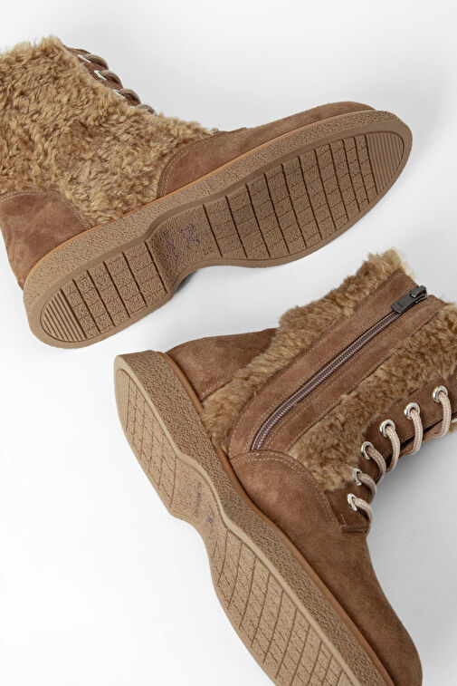 Tamer Tanca Kadın Hakiki Deri Vizon Casual Bot - Görsel 7