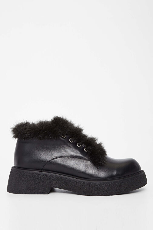 Tamer Tanca Kadın Hakiki Deri Siyah Deri Casual Bot - Görsel 2