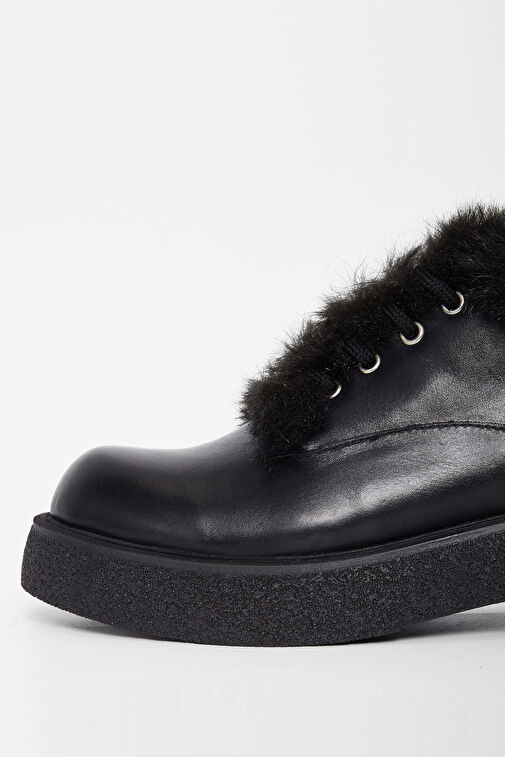 Tamer Tanca Kadın Hakiki Deri Siyah Deri Casual Bot - Görsel 4