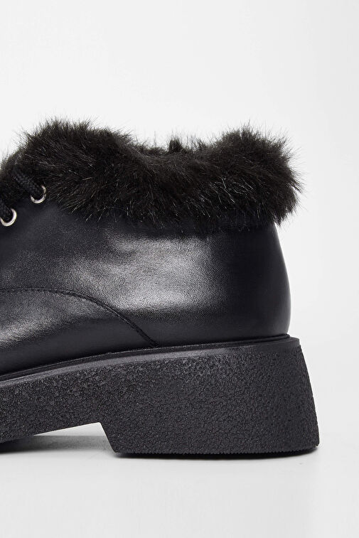 Tamer Tanca Kadın Hakiki Deri Siyah Deri Casual Bot - Görsel 5