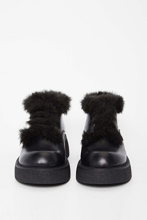 Tamer Tanca Kadın Hakiki Deri Siyah Deri Casual Bot - Görsel 6