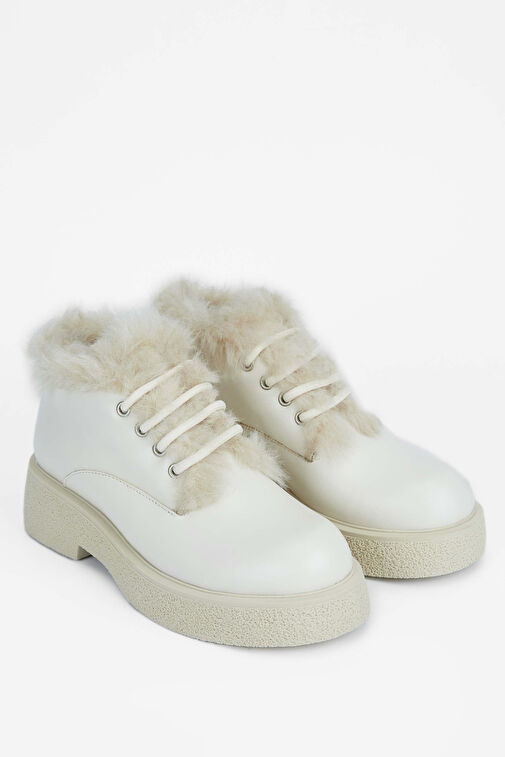 Tamer Tanca Kadın Hakiki Deri Bej Casual Bot - Görsel 3