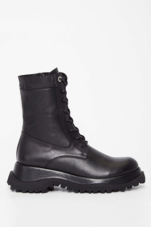 Tamer Tanca Kadın Hakiki Deri Siyah Deri Casual Bot - Görsel 2