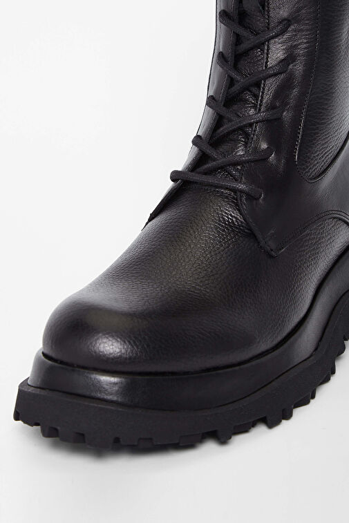 Tamer Tanca Kadın Hakiki Deri Siyah Deri Casual Bot - Görsel 4