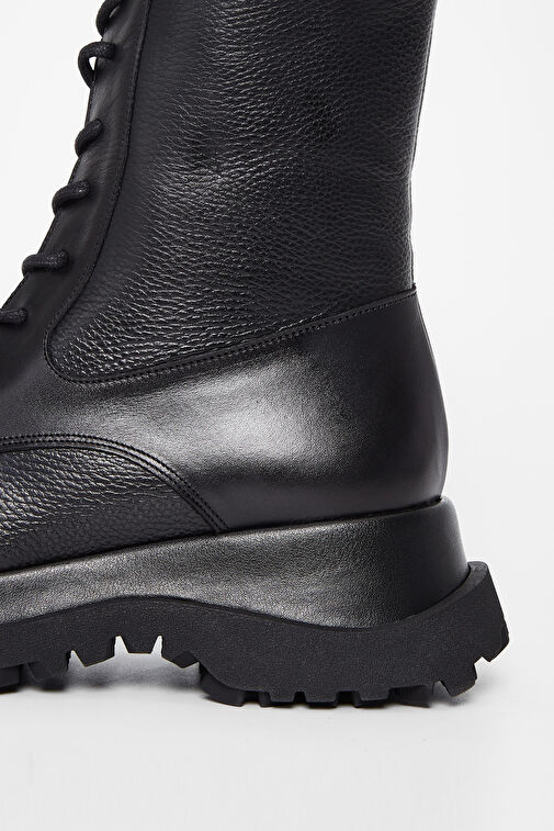 Tamer Tanca Kadın Hakiki Deri Siyah Deri Casual Bot - Görsel 5