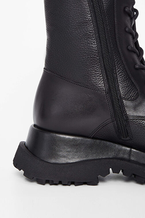 Tamer Tanca Kadın Hakiki Deri Siyah Deri Casual Bot - Görsel 6