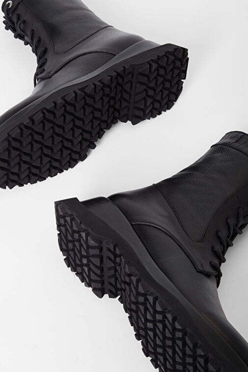 Tamer Tanca Kadın Hakiki Deri Siyah Deri Casual Bot - Görsel 7