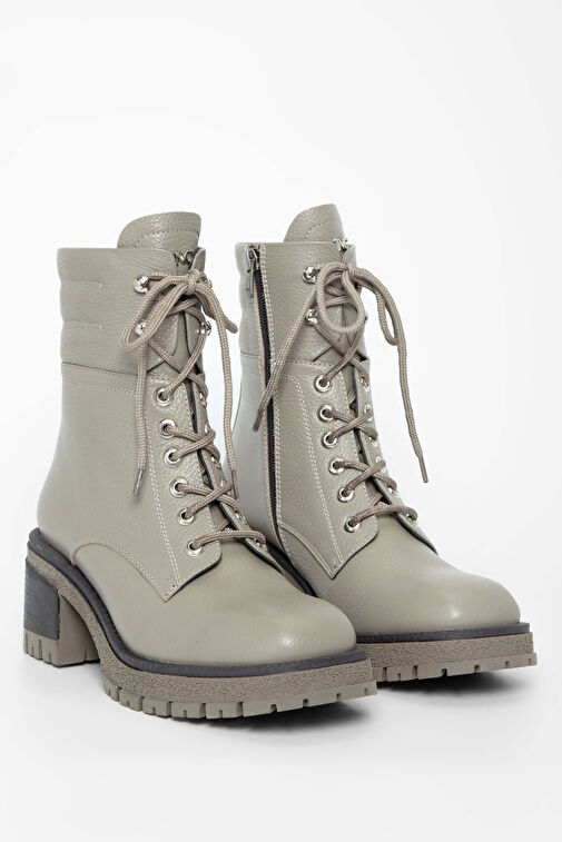 Tamer Tanca Kadın Hakiki Deri Bej Casual Bot - Görsel 3