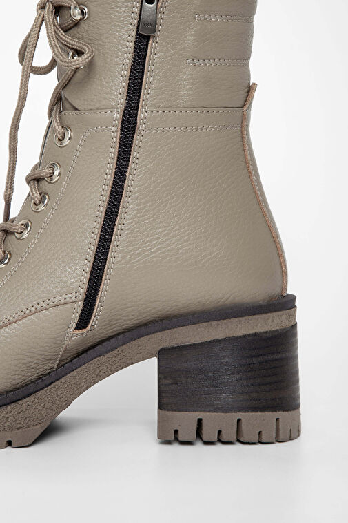 Tamer Tanca Kadın Hakiki Deri Bej Casual Bot - Görsel 6
