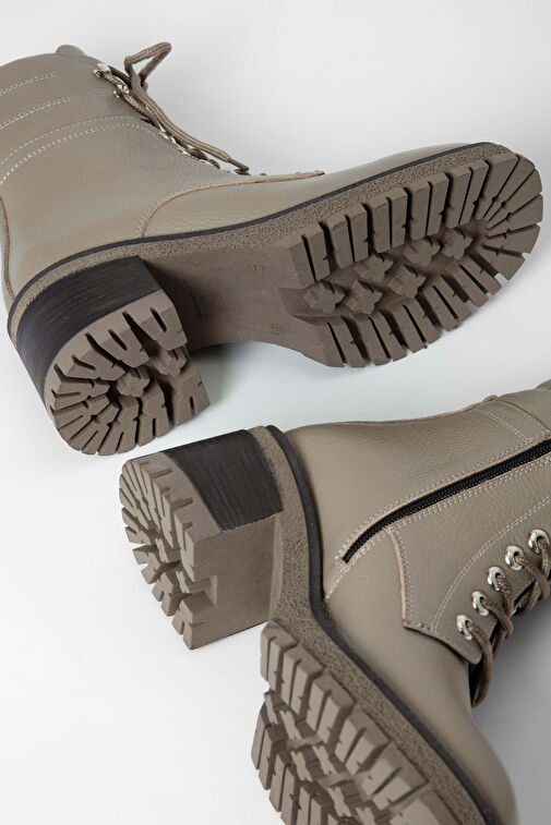Tamer Tanca Kadın Hakiki Deri Bej Casual Bot - Görsel 7