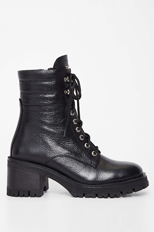 Tamer Tanca Kadın Hakiki Deri Siyah Casual Bot - Görsel 2