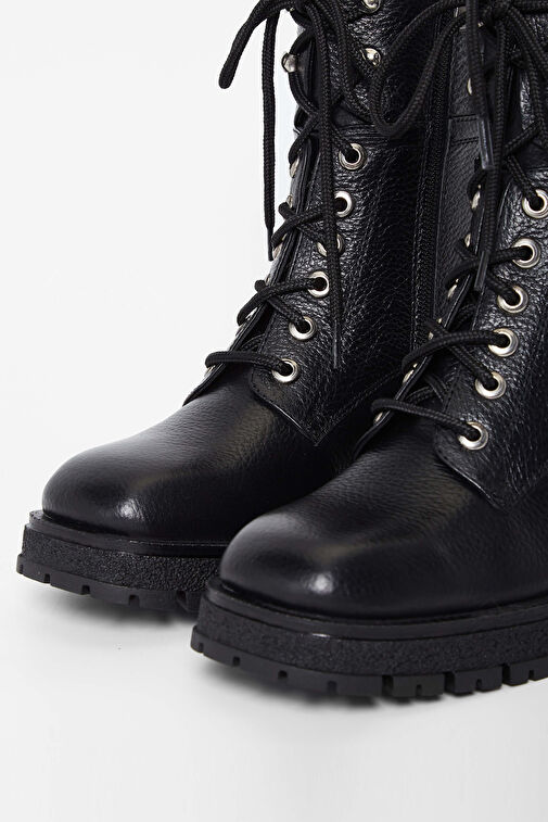 Tamer Tanca Kadın Hakiki Deri Siyah Casual Bot - Görsel 4