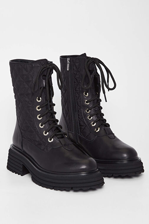 Tamer Tanca Kadın Hakiki Deri Siyah Deri Casual Bot - Görsel 3