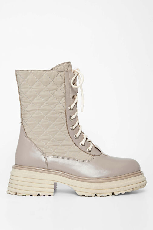 Tamer Tanca Kadın Hakiki Deri Bej Rugan Casual Bot - Görsel 2