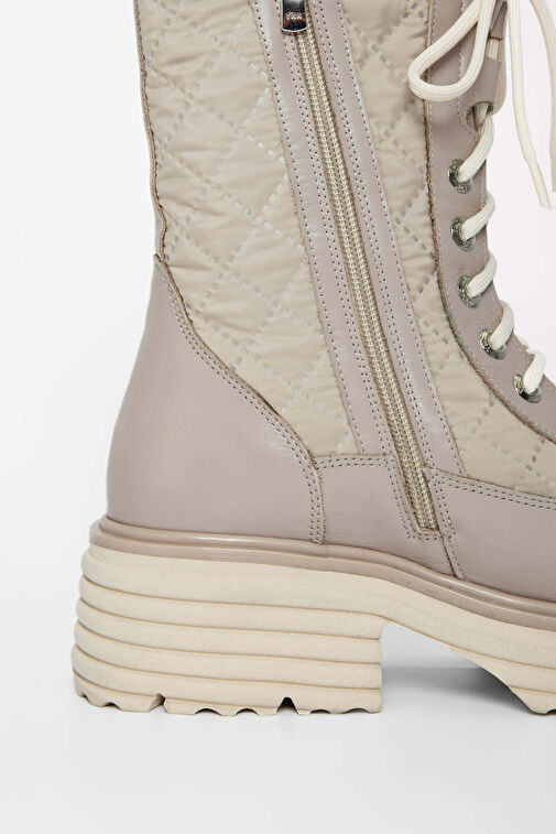 Tamer Tanca Kadın Hakiki Deri Bej Rugan Casual Bot - Görsel 6