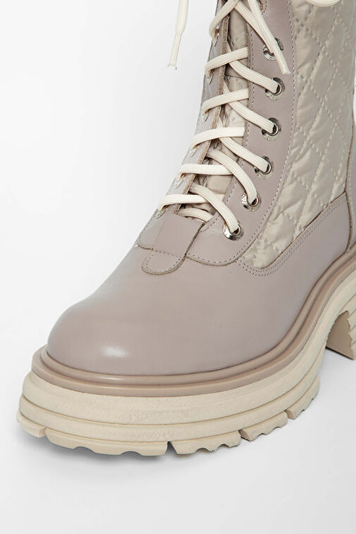 Tamer Tanca Kadın Hakiki Deri Bej Rugan Casual Bot - Görsel 7