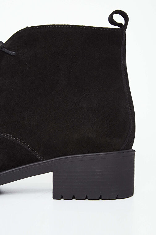 Tamer Tanca Kadın Hakiki Deri Siyah Süet Casual Bot - Görsel 6