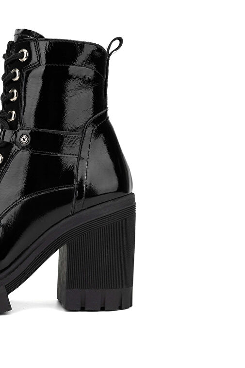 Tamer Tanca Kadın Hakiki Deri Siyah Rugan Casual Bot - Görsel 8