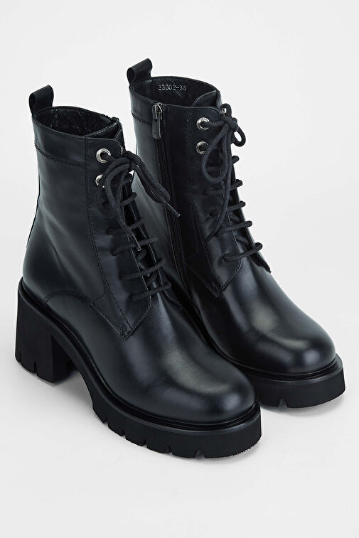 Tamer Tanca Kadın Hakiki Deri Siyah Deri Casual Bot - Görsel 3