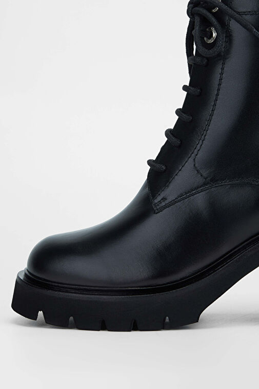 Tamer Tanca Kadın Hakiki Deri Siyah Deri Casual Bot - Görsel 4