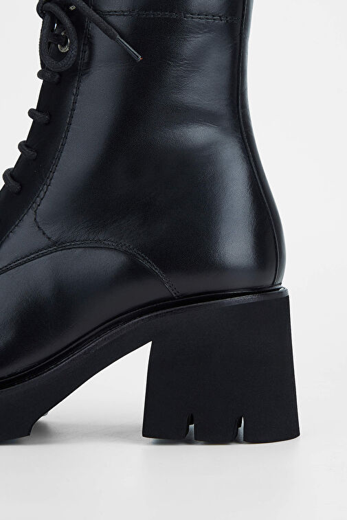 Tamer Tanca Kadın Hakiki Deri Siyah Deri Casual Bot - Görsel 5