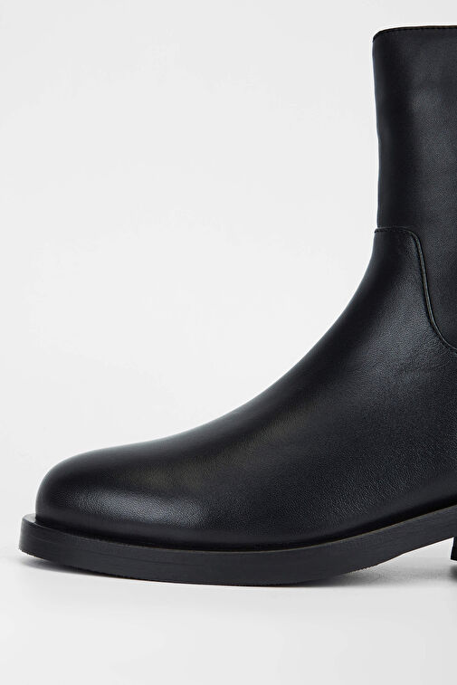 Tamer Tanca Kadın Hakiki Deri Siyah Deri Casual Bot - Görsel 4