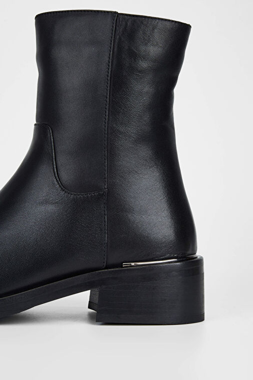 Tamer Tanca Kadın Hakiki Deri Siyah Deri Casual Bot - Görsel 5