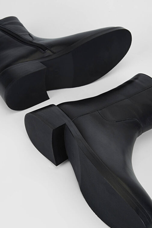 Tamer Tanca Kadın Hakiki Deri Siyah Deri Casual Bot - Görsel 6